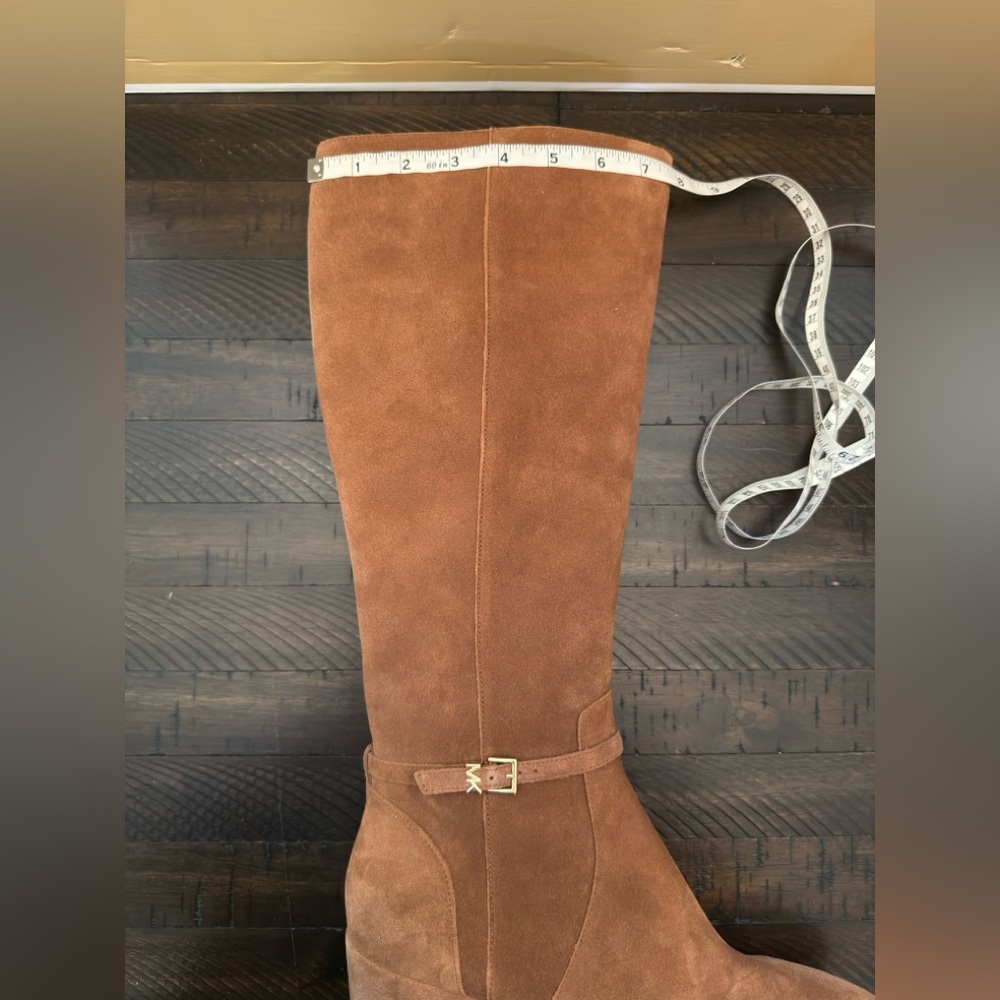 Michael Kors Suede Knee High Boots with Block Heel - Picture 12 of 16